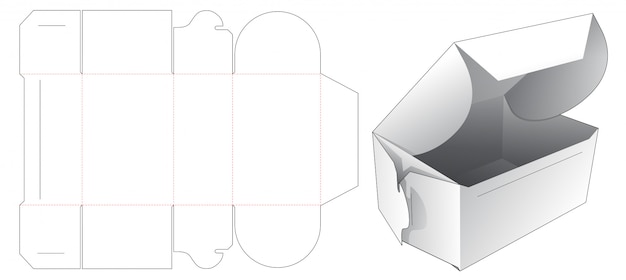 Disegno del modello fustellato scatola da torta pieghevole