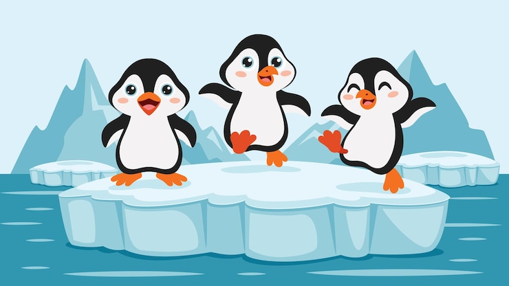 Vettore disegno del personaggio dei cartoni animati di pinguino
