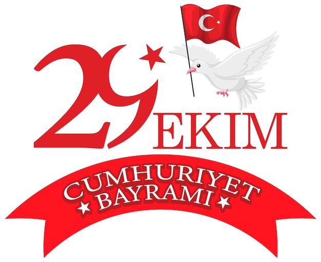 Disegno del testo della Festa della Repubblica della Turchia
