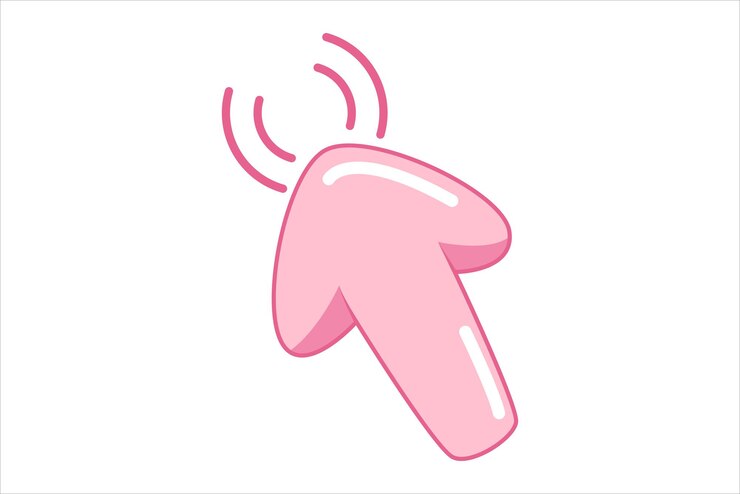Disegno dell'etichetta adesiva piatta della freccia del mouse