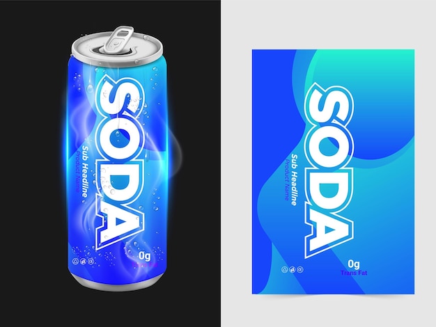 Disegno dell'etichetta della lattina di soda