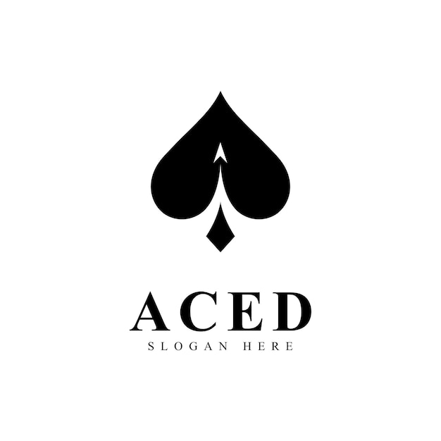 Disegno dell'icona del logo Ace per Card Game Casino Business