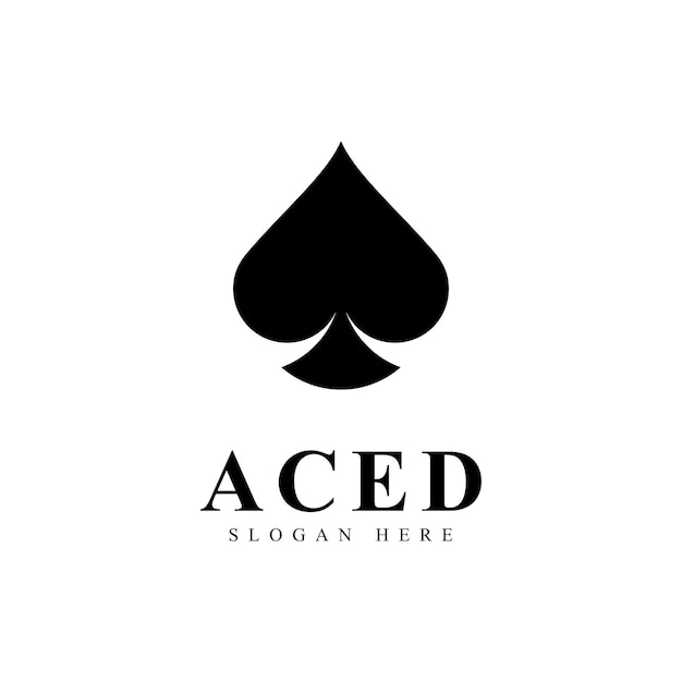 Disegno dell'icona del logo Ace per Card Game Casino Business