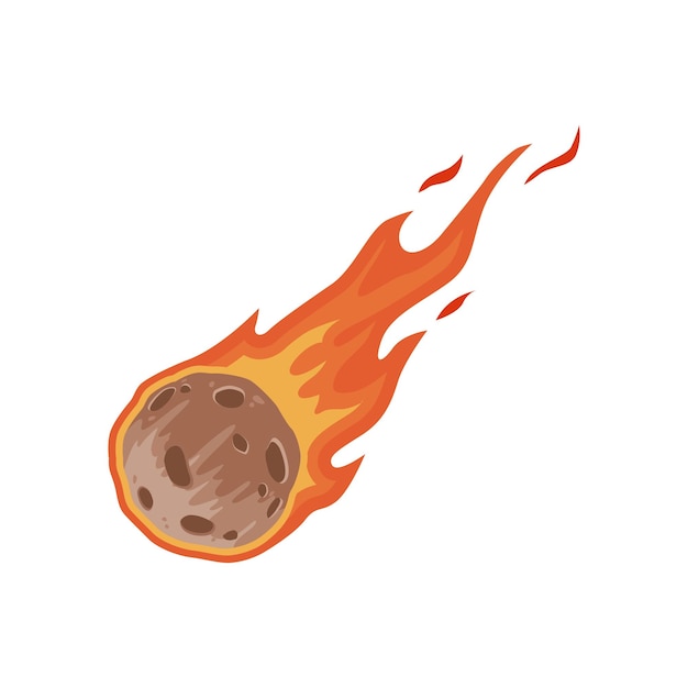 Disegno dell'icona del vettore del meteorite di fuoco isolato