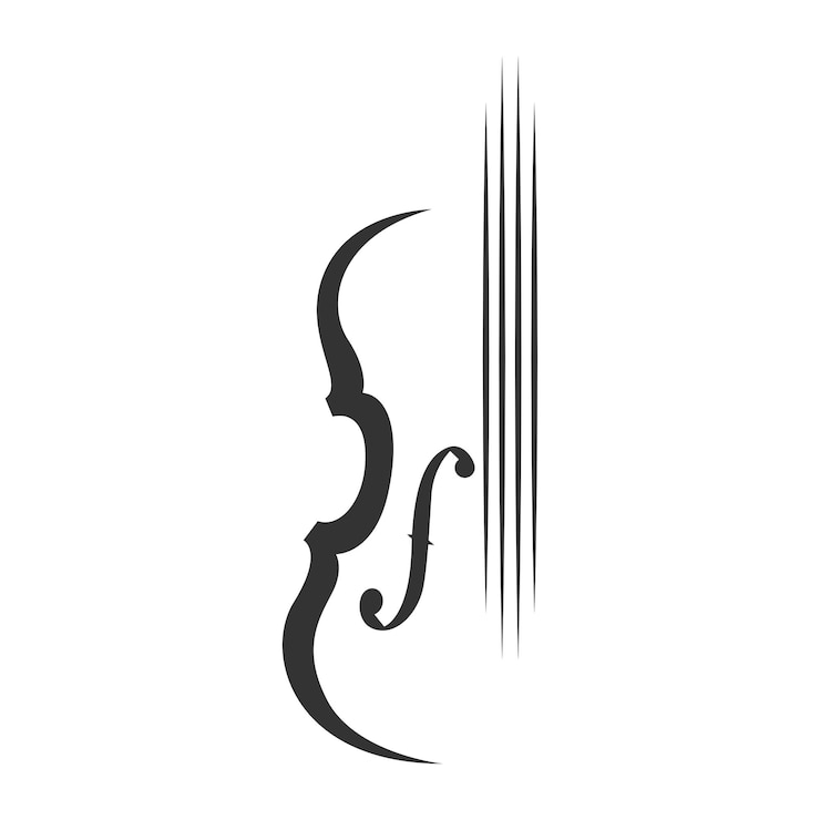 Vettore disegno dell'icona di violino logo