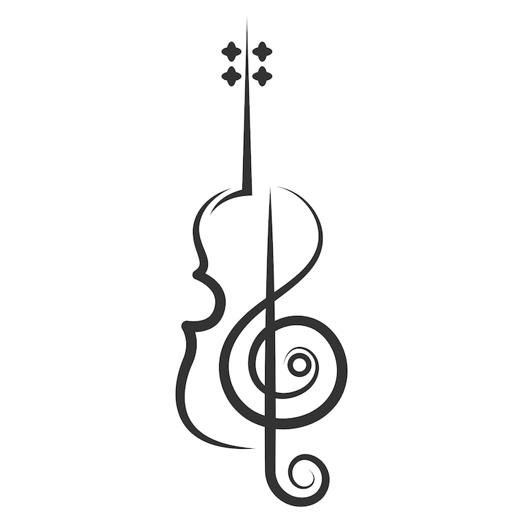 Vettore disegno dell'icona di violino logo