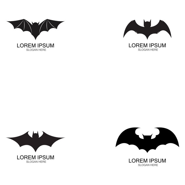 Disegno dell'illustrazione del modello di logo dell'icona di vettore del pipistrello