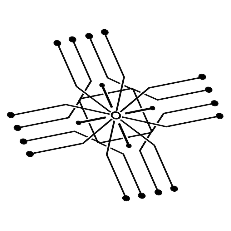 Vettore disegno dell'illustrazione dell'icona di vettore del modello di logo del circuito