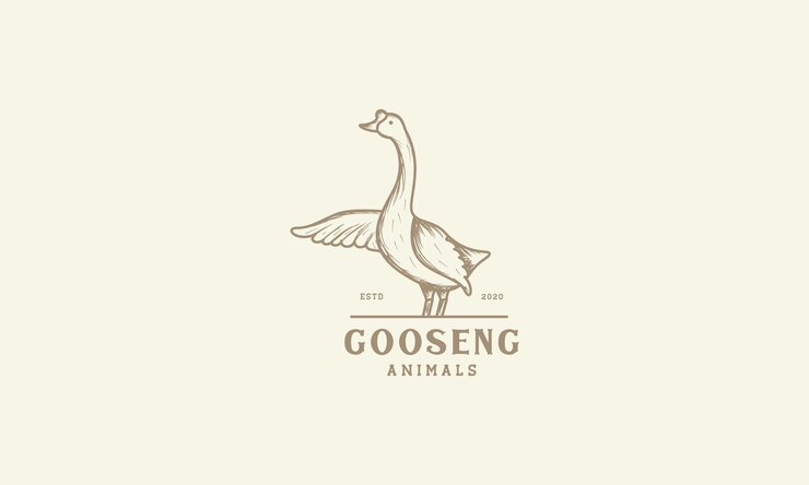 Vettore disegno dell'illustrazione dell'icona vettoriale del logo vintage inciso con linea d'oca