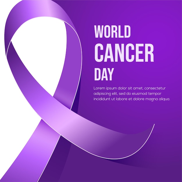 Disegno dell'illustrazione della giornata mondiale del cancro in gradiente