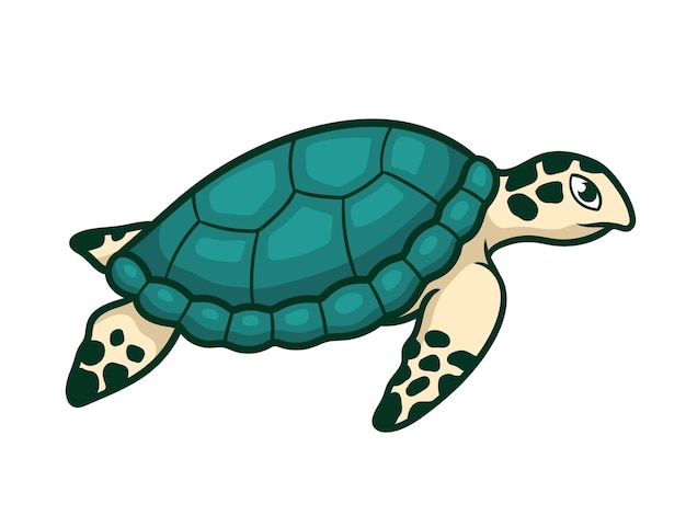 Disegno dell'illustrazione della tartaruga di mare verde