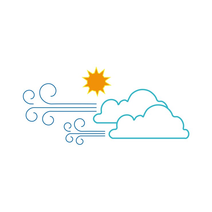 Disegno dell'illustrazione di nuvole e sole