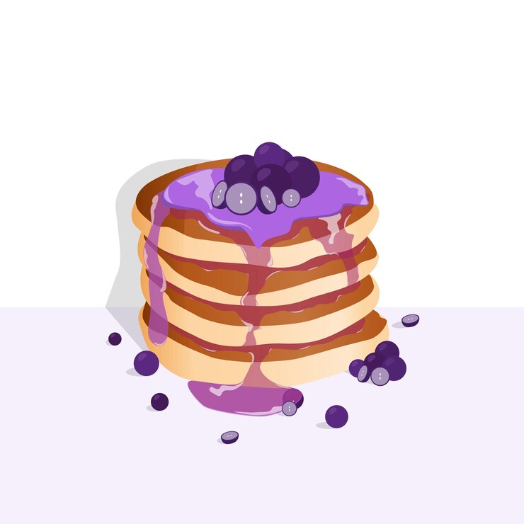 disegno dell'illustrazione di vettore dei pancake del fumetto della frutta