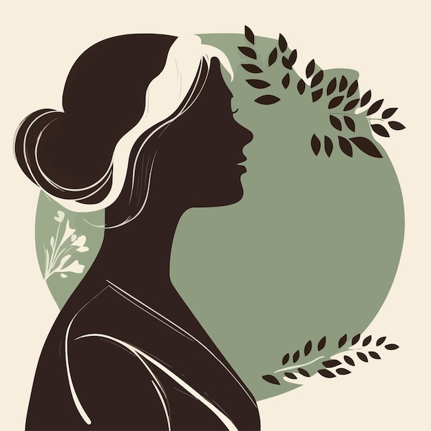 Disegno dell'illustrazione vettoriale della silhouette della cartolina d'auguri per il giorno delle donne