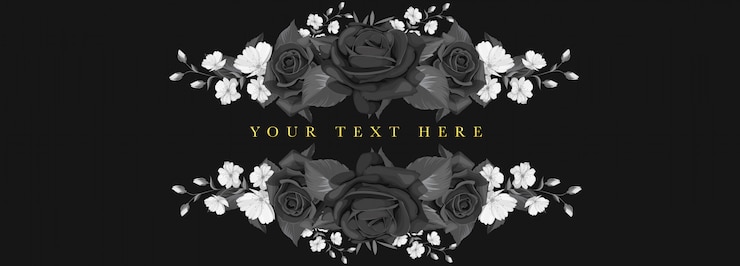 Vettore disegno della carta di invito matrimonio floreale nero