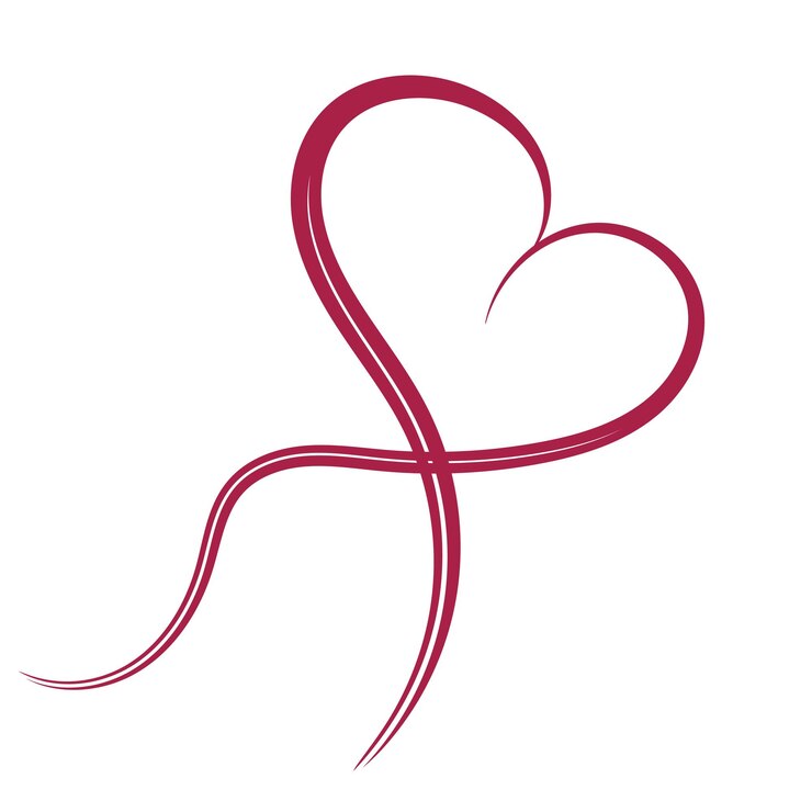 Disegno della carta di San Valentino del bel cuore del nastro
