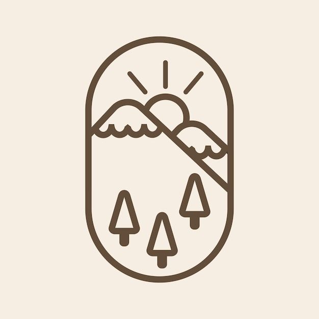 disegno della linea del logo della montagna vettoriale
