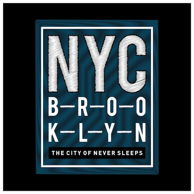 Disegno della maglietta dell'annata di tipografia di New york brooklyn