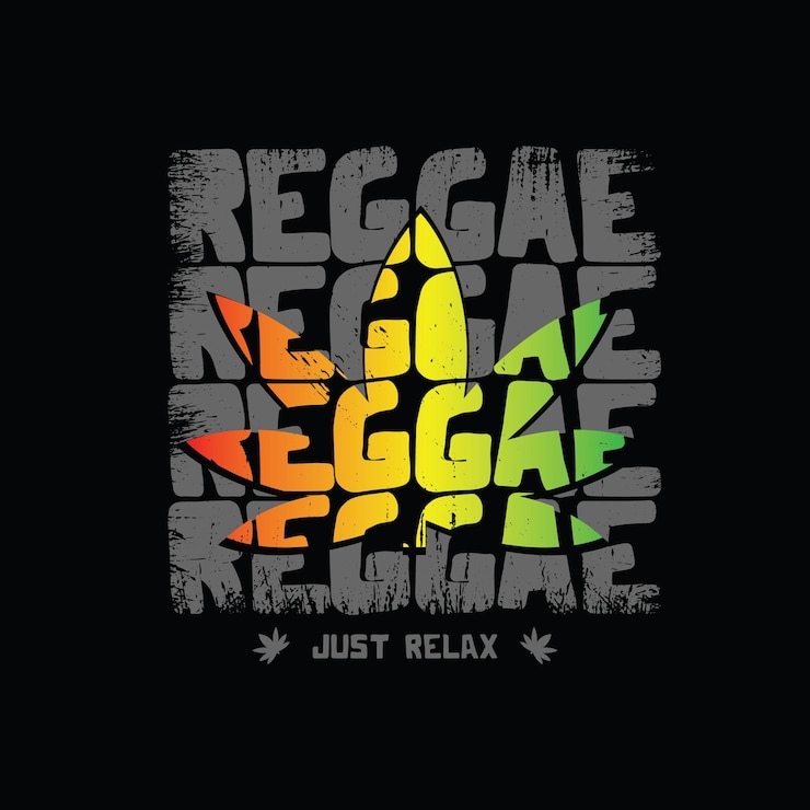 Vettore disegno della maglietta di vettore di tipografia dell'illustrazione del reggae