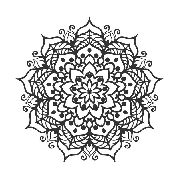 Disegno della mandala per la decorazione dello sfondo e il libro da colorare
