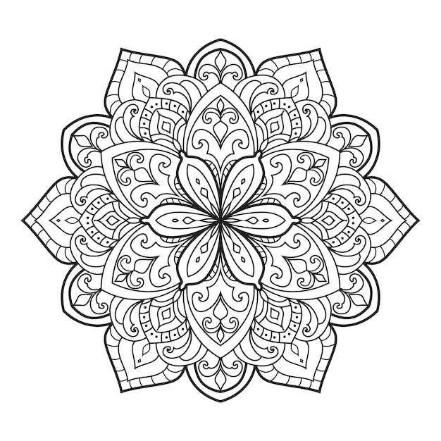 Disegno della mandala per la pagina da colorare per adulti. ornamento rotondo decorativo.