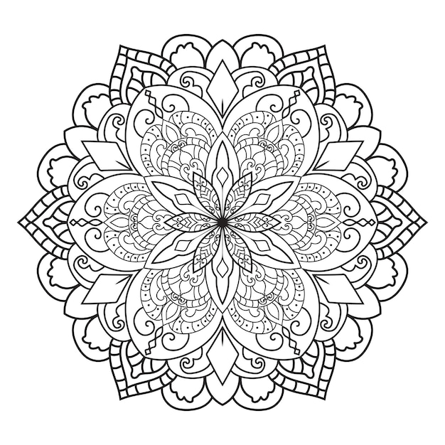 Disegno della mandala per la pagina da colorare per adulti. ornamento rotondo decorativo.