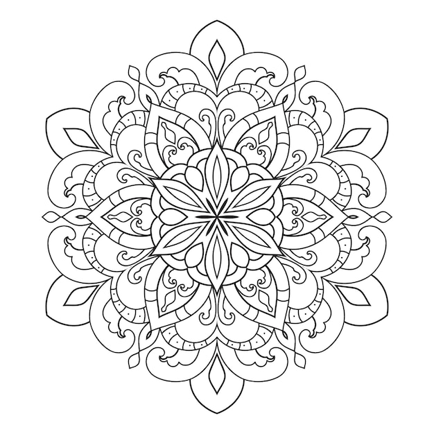 Disegno della mandala per la pagina da colorare per adulti. ornamento rotondo decorativo.