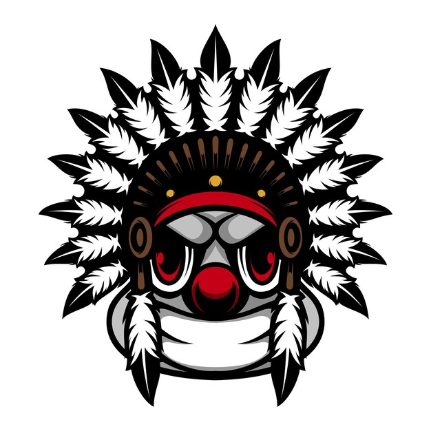 Disegno della mascotte del clown Apache