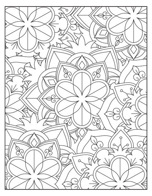 Disegno della pagina con motivo floreale da colorare