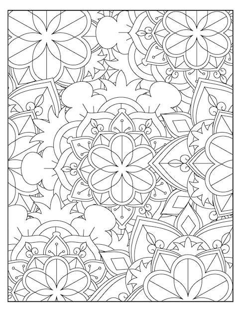 Disegno della pagina con motivo floreale da colorare