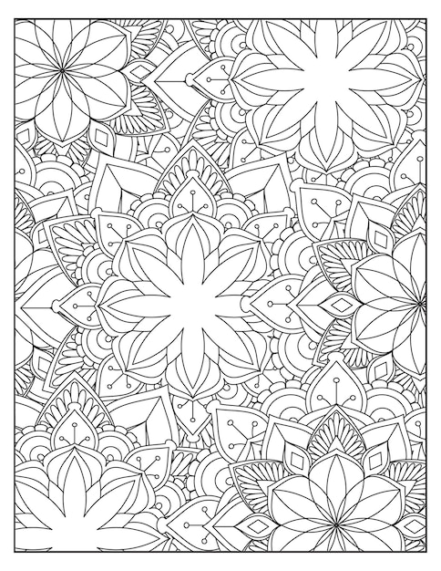 Disegno della pagina con motivo floreale da colorare