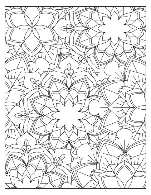 Disegno della pagina con motivo floreale da colorare