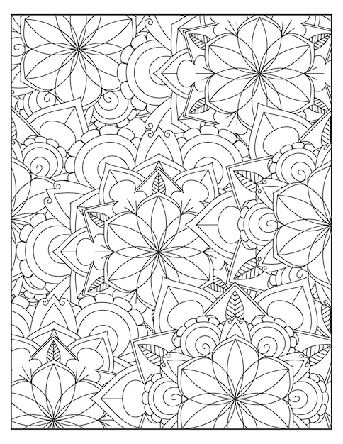 Disegno della pagina con motivo floreale da colorare