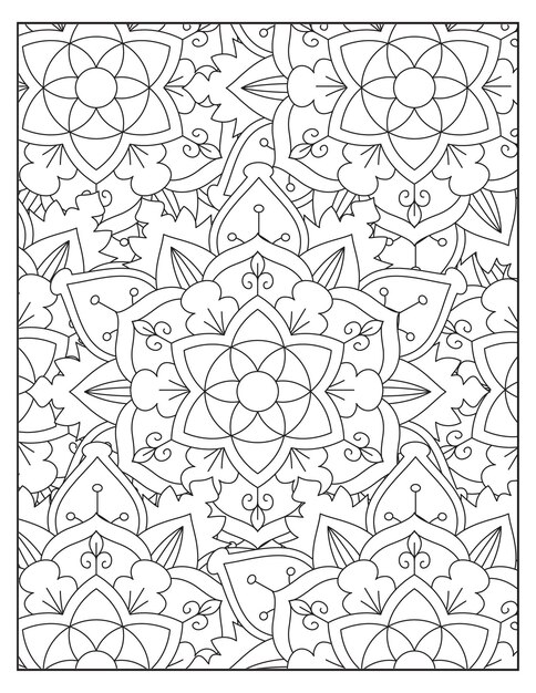 Disegno della pagina con motivo floreale da colorare