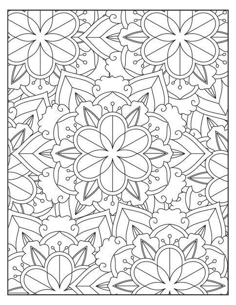 Disegno della pagina con motivo floreale da colorare