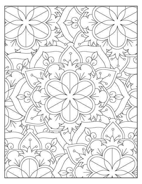 Disegno della pagina con motivo floreale da colorare