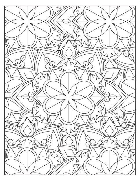 Disegno della pagina con motivo floreale da colorare
