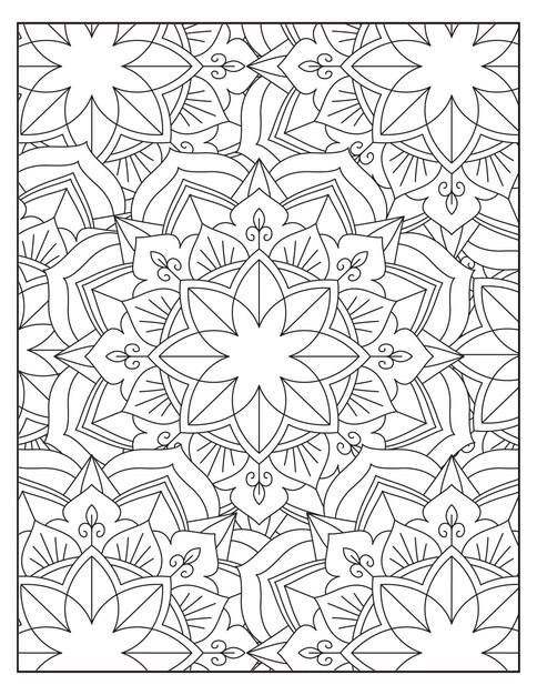 Disegno della pagina con motivo floreale da colorare