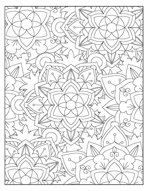 Disegno della pagina con motivo floreale da colorare