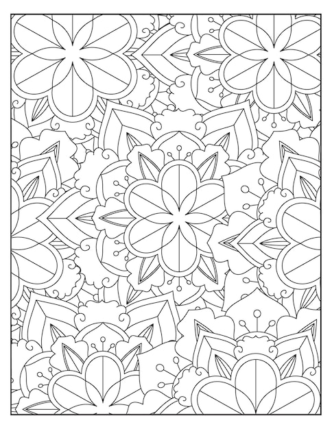 Disegno della pagina con motivo floreale da colorare