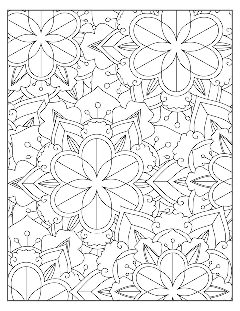 Disegno della pagina con motivo floreale da colorare