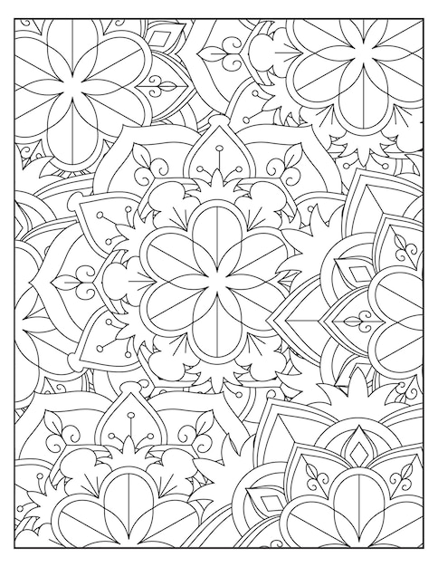 Disegno della pagina con motivo floreale da colorare