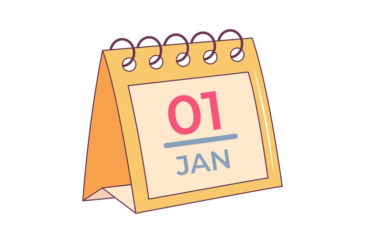 Disegno di adesivo per il calendario del nuovo anno