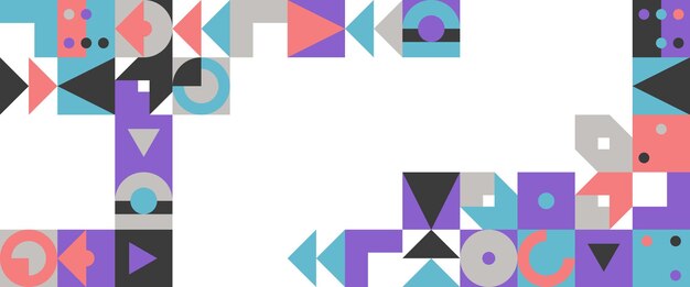 Disegno di banner a mosaico geometrico astratto colorato con forme semplici Per presentazione banner di sfondo poster di sfondo certificato copertina del rapporto annuale