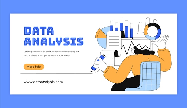 Disegno di banner di analisi dei dati disegnato a mano