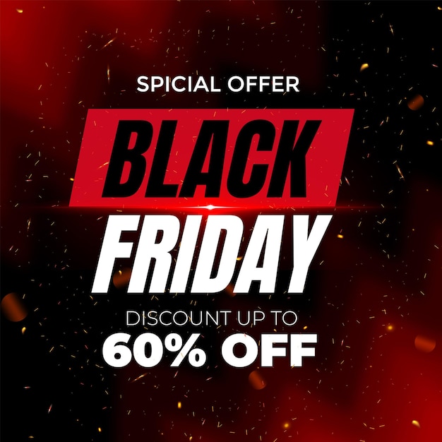 Disegno di banner per i social media della super vendita del Black Friday