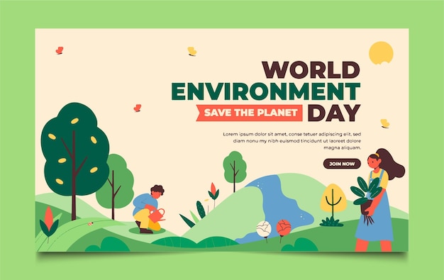 Disegno di banner per la Giornata dell'Ambiente