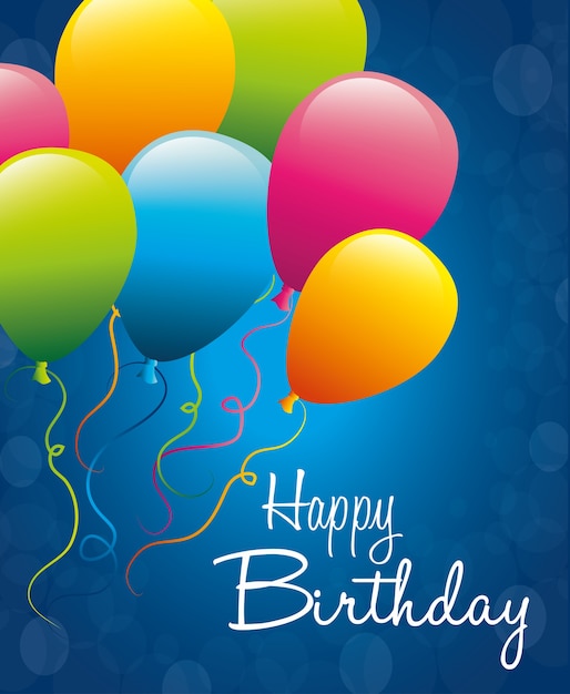 Disegno di buon compleanno, illustrazione vettoriale.