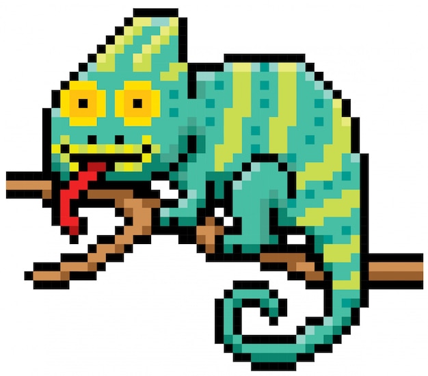 Disegno di Chameleon Pixel dei cartoni animati