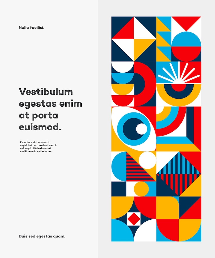 Vettore disegno di copertina in stile bauhaus astratto